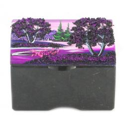 Шкатулка "Сундучок" змеевик рисунок рассвет 10х6,5х6,5 см