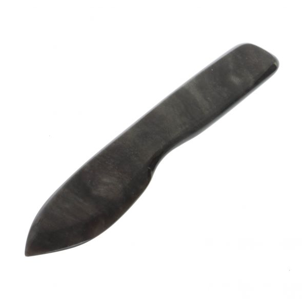 Нож каменный из серого обсидиана с иризацией 128724