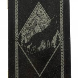 Каменные нарды с гравировкой &amp;quot;Волк и медведь&amp;quot; с гербом РФ