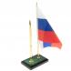 Подставка под ручку с флагом РФ из малахита 11х6х25 см 129528