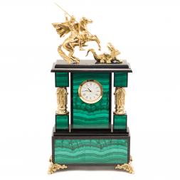 Часы &amp;quot;Георгий Победоносец&amp;quot; малахит
