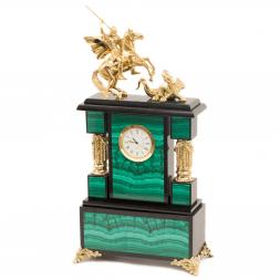 Часы &amp;quot;Георгий Победоносец&amp;quot; малахит