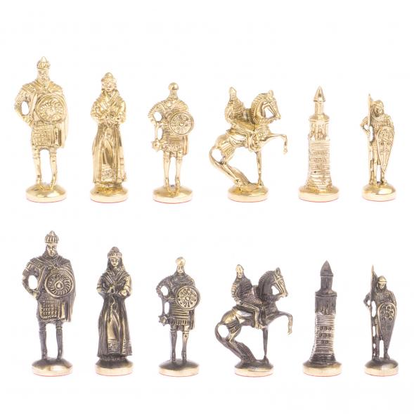 Шахматный ларец &amp;quot;Русские&amp;quot; фигуры из бронзы, доска бук 39х39 см 125105