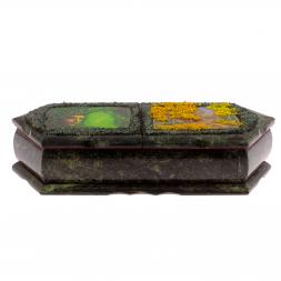 Шкатулка с двумя отделениями &amp;quot;Хозяйка медной горы с осенним пейзажем&amp;quot; 29,5х12х8 см