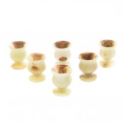 Набор рюмок из оникса 6 шт в футляре 20 мл 3,8х4,5см (1,5х2)