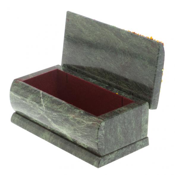 Шкатулка с росписью &amp;quot;Осень&amp;quot; камень змеевик 15х7,5х6 см 127406