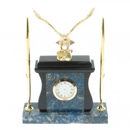 Настольные часы с ручками &amp;quot;Орел&amp;quot; из камня лазурит