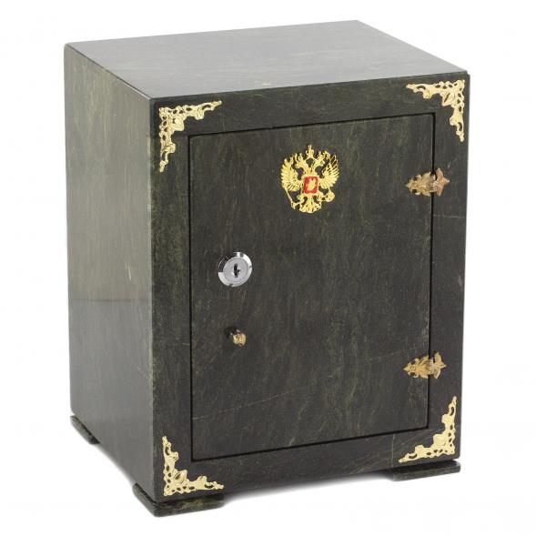 Сейф большой змеевик темно-зеленый 21,5х18х27,5 см 119782