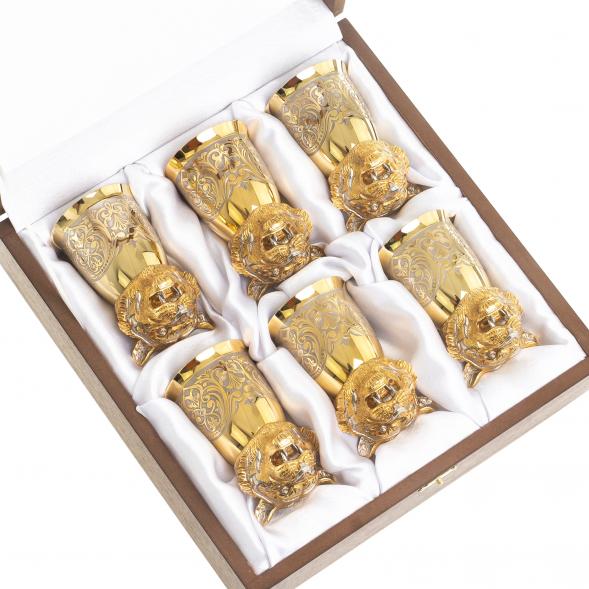 Подарочный набор стопки перевертыши &amp;quot;Тигр&amp;quot; 6 шт бронза Златоуст 122951