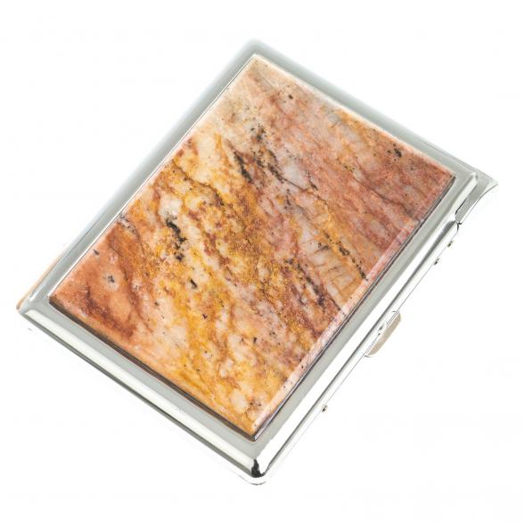 Портсигар на 10 сигарет с зажигалкой камень авантюрин 123411