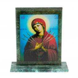 Икона &amp;quot;Семистрельная&amp;quot; змеевик 15х5х15,5 см