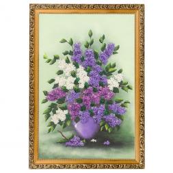 Картина "Букет сирени" багет гипс 46х66 см, каменная крошка
