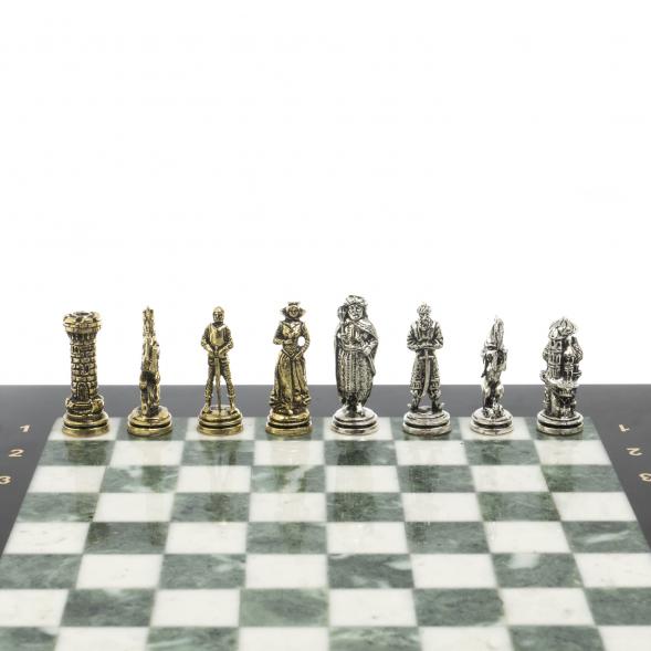 Шахматы &amp;quot;Рыцари&amp;quot; из мрамора и змеевика доска 28х28 см 127728