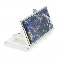 Таблетница на 3 отделения камень содалит цвет серебро