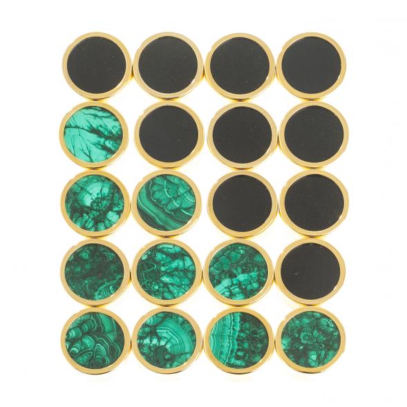 Подарочный набор шахматы и шашки &amp;quot;Царские&amp;quot; камень малахит Златоуст 122843