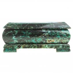 Шкатулка с иллюстрацией "Стая волков" камень змеевик 17,5х9,5х7,5 см