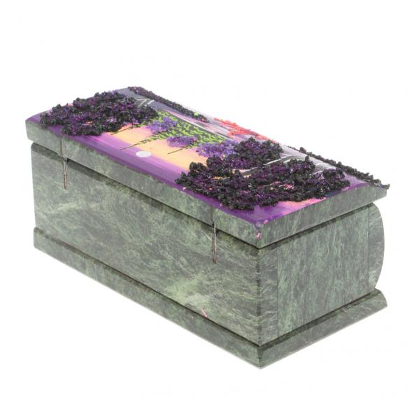 Шкатулка с росписью &amp;quot;Рассвет&amp;quot; камень змеевик 15х7,5х6 см 127408