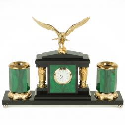Настольный набор &amp;quot;Орел&amp;quot; малахит и долерит