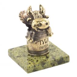 Статуэтка из бронзы и змеевика &amp;quot;Бык тушенка&amp;quot;