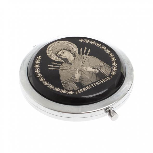 Зеркало с иконой &amp;quot;Семистрельная&amp;quot; из черного обсидиана 129600