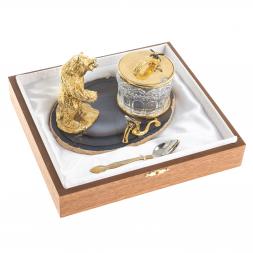 Медовница &amp;quot;Медведь&amp;quot; камень агат Златоуст