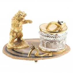 Медовница &amp;quot;Медведь&amp;quot; камень агат Златоуст