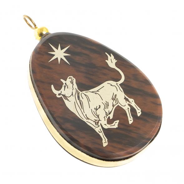 Брелок-кулон знак зодиака &amp;quot;Телец&amp;quot; камень обсидиан 123038