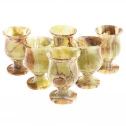 Набор рюмок из оникса в футляре 6х9,5 см 100 мл (2,5х4) 6 шт