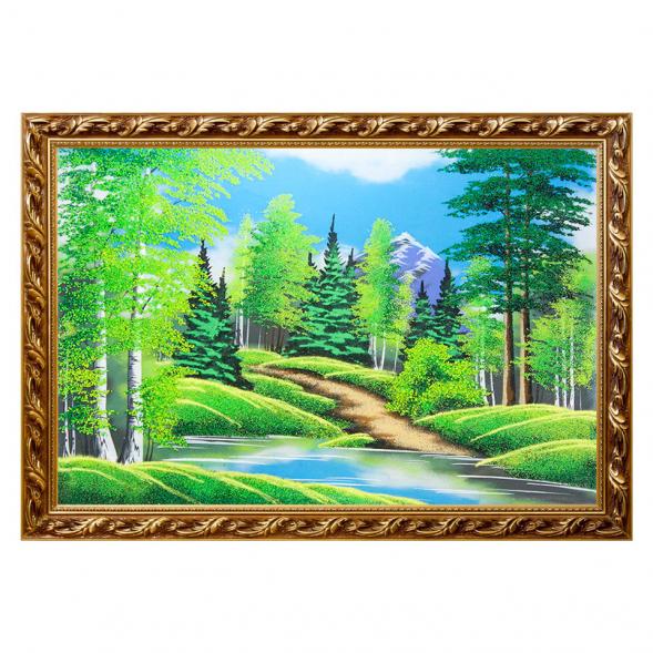 Картина &amp;quot;Летний пейзаж&amp;quot; багет 56х76 см, каменная крошка 111702