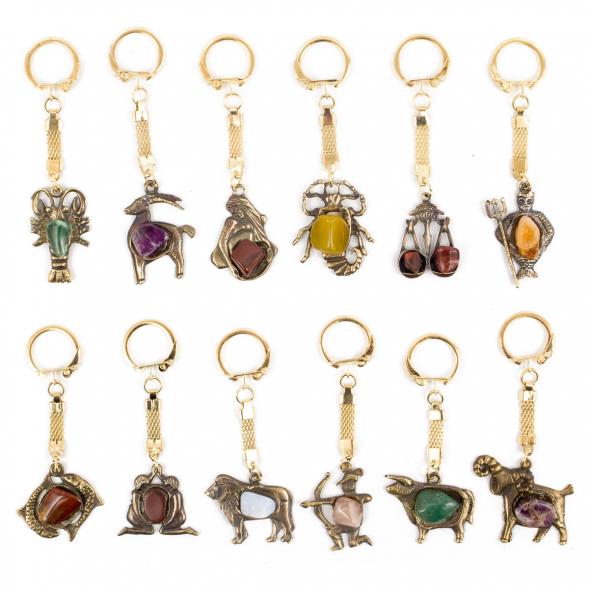 Комплект брелоков &amp;quot;Знаки зодиака&amp;quot; 12 штук бронза 116427