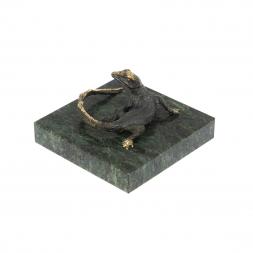 Статуэтка &amp;quot;Ящерица с длинным хвостом&amp;quot; бронза змеевик