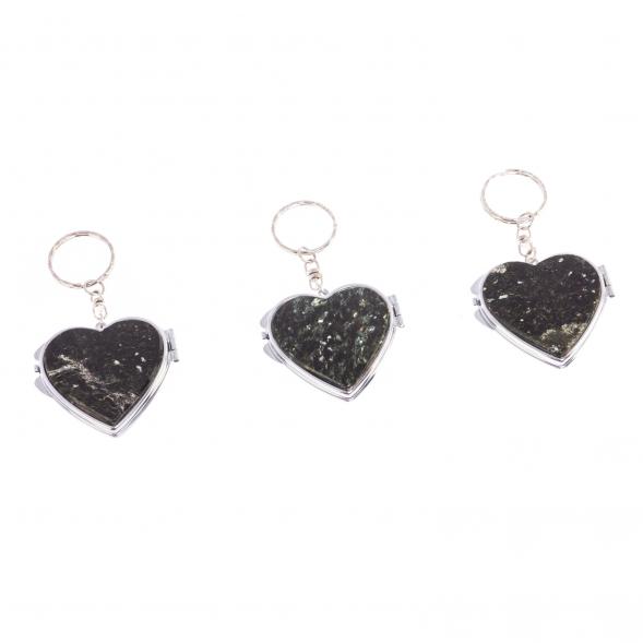 Складное зеркало брелок из мусковита Сердце 126633