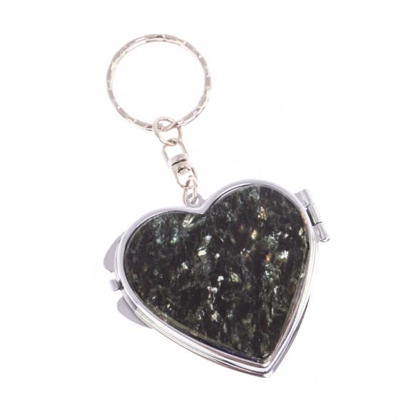 Складное зеркало брелок из мусковита Сердце 126633