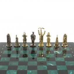 Шахматы сувенирные &amp;quot;Нефтяники&amp;quot; 44х44 см шабровский змеевик