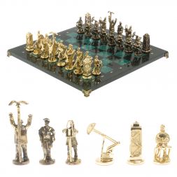 Шахматы сувенирные &amp;quot;Нефтяники&amp;quot; 44х44 см шабровский змеевик