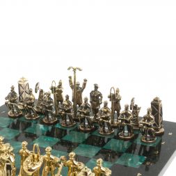 Шахматы сувенирные &amp;quot;Нефтяники&amp;quot; 44х44 см шабровский змеевик