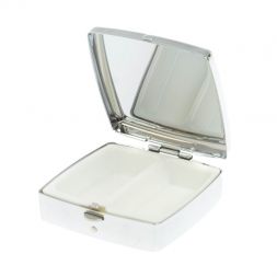 Таблетница на 2 отсека камень амазонит дымчатый кварц цвет серебро