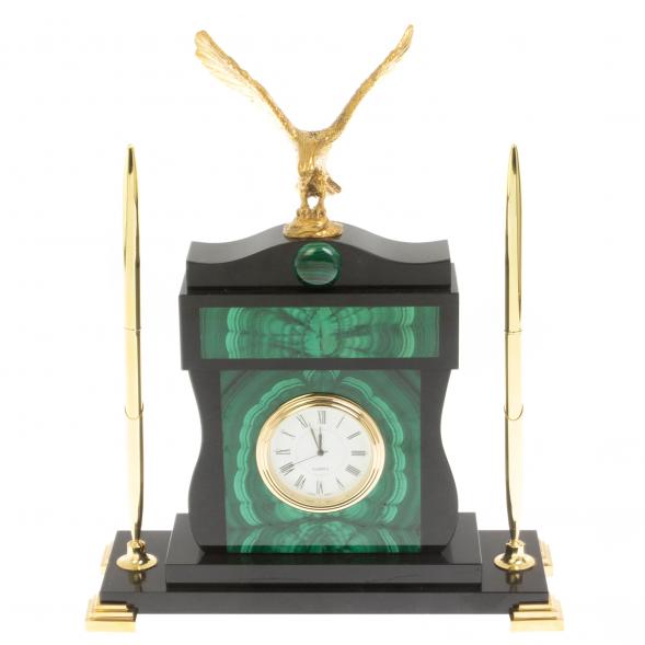 Настольный мини набор с ручками &amp;quot;Горный орёл&amp;quot; малахит 127885