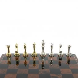 Шахматы "Стаунтон" доска из обсидиана 40х40 см