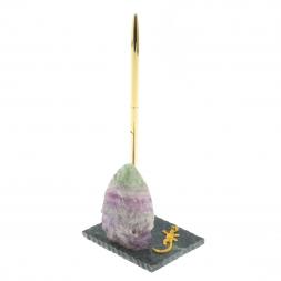 Подставка под ручку &amp;quot;Скала и ящерица&amp;quot; флюорит змеевик