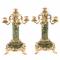 Бронзовые канделябры "Барокко" камень змеевик 5 свечей пара