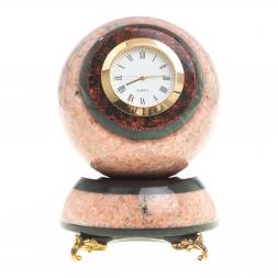 Сувенирные часы &amp;quot;Шар Антистресс&amp;quot; розовый мрамор 9х9х14 см