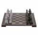 Шахматы с гравировкой &amp;quot;Турнирные&amp;quot; доска 38х38 см серый мрамор, змеевик 125334