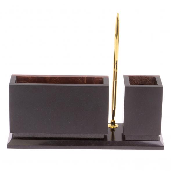 Письменный мини-набор &amp;quot;Герб России&amp;quot; камень лемезит 126033