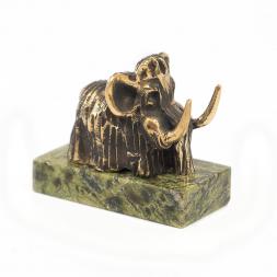Статуэтка из бронзы на подставке из змеевика &amp;quot;Мамонт&amp;quot;