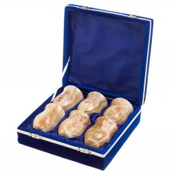 Стопки из оникса 60 мл набор в футляре 6 шт 5,2х7 см (2х3)