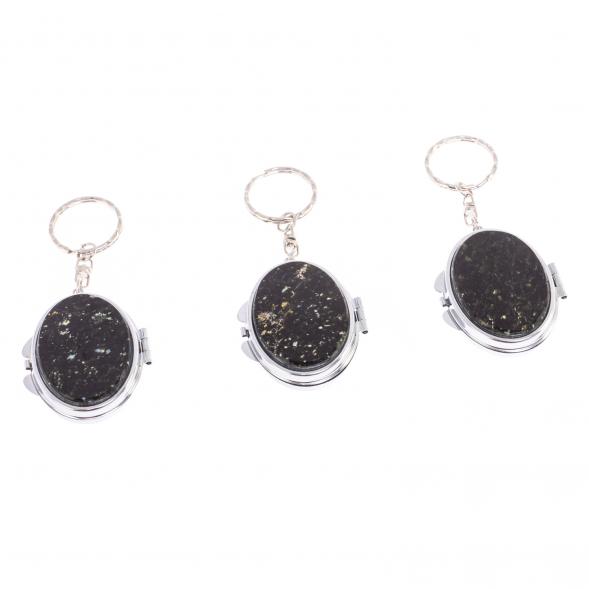 Складное зеркало брелок из мусковита овальное 126634