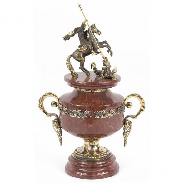 Кубок из камня и бронзы &amp;quot;Георгий Победоносец&amp;quot; лемезит 117914