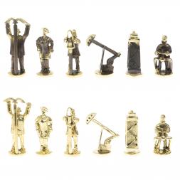 Шахматы настольные &amp;quot;Нефтяники&amp;quot; 44х44 см змеевик