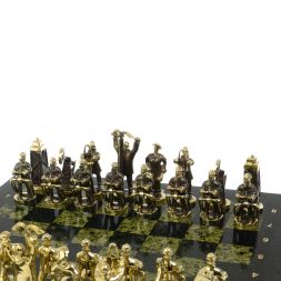 Шахматы настольные &amp;quot;Нефтяники&amp;quot; 44х44 см змеевик